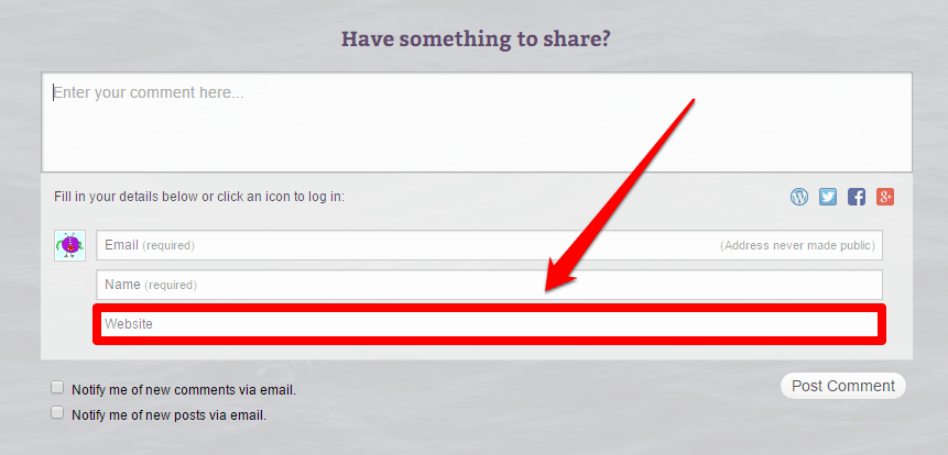 Blog comment spam